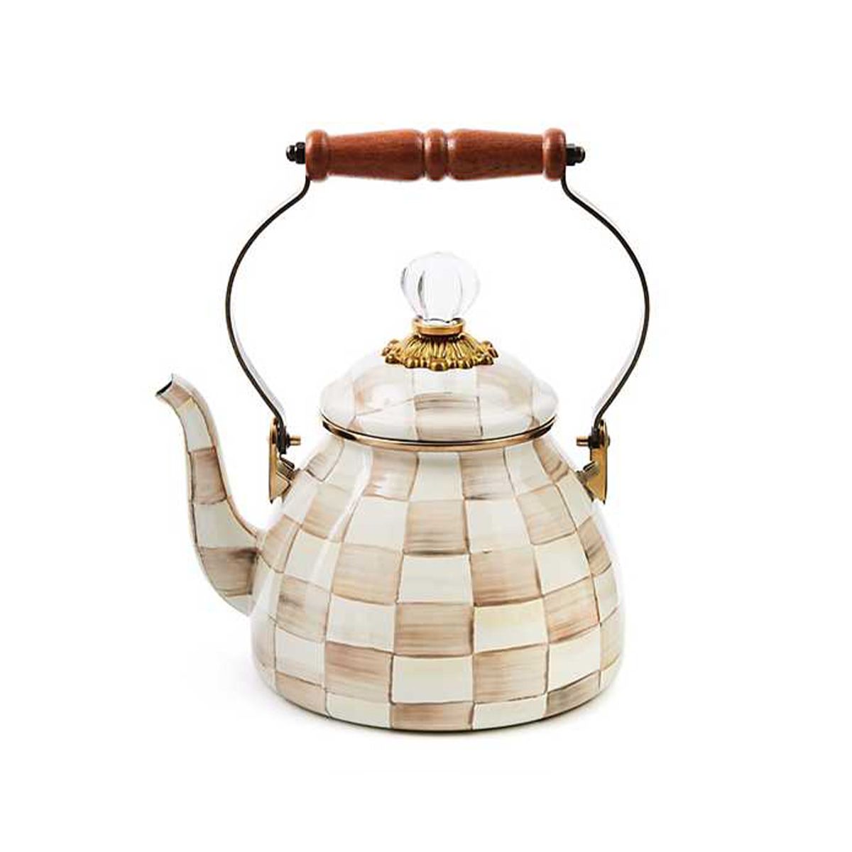 Mocha Check Tea Kettle - Thumbnail 2