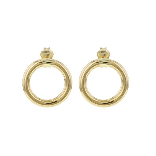 14K Yellow Gold Polished Circle Post Earrings