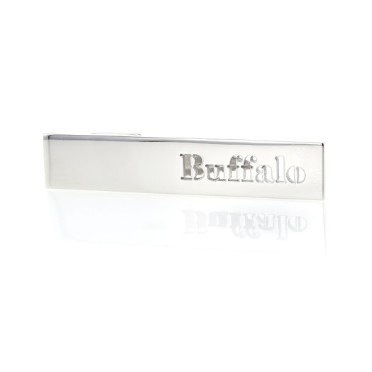 "Buffalo" Polished Tie Bar, Sterling Silver