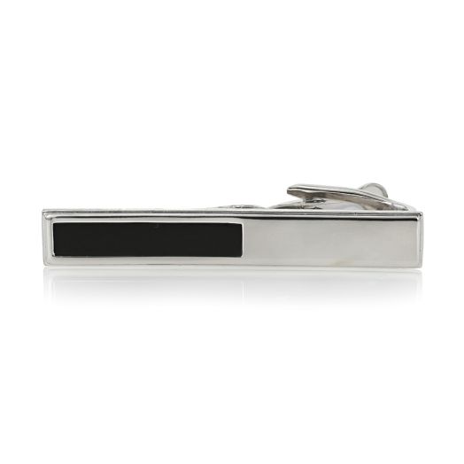 Sterling Silver with Black Onyx Tie Bar