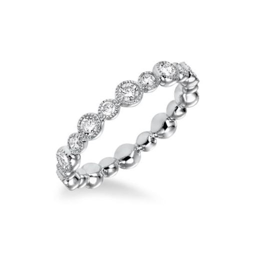 ArtCarved 14K White Gold Contemporary Stackable Eternity Anniversary Band