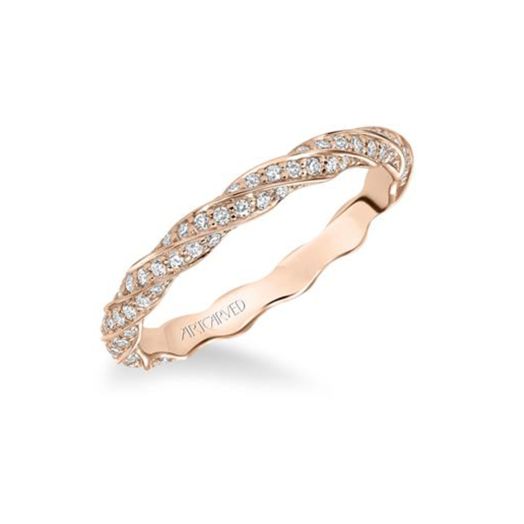 ArtCarved 14K Rose Gold Stackable Eternity Diamond Anniversary Band