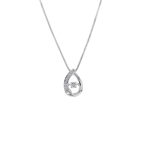 Diamond Pendant Necklace, 14K White Gold, TWT.08