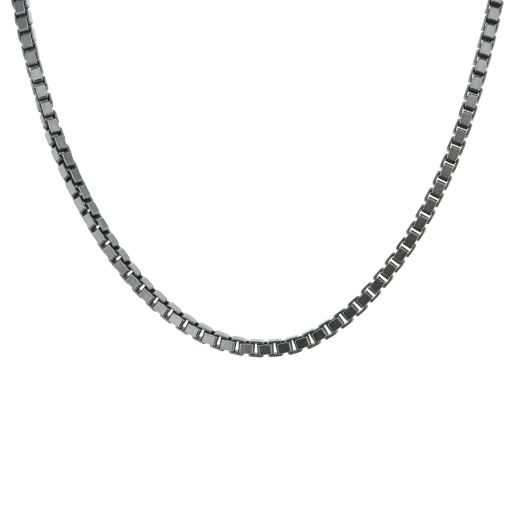 Sterling Silver Oxidized 2MM Box Chain, 20"