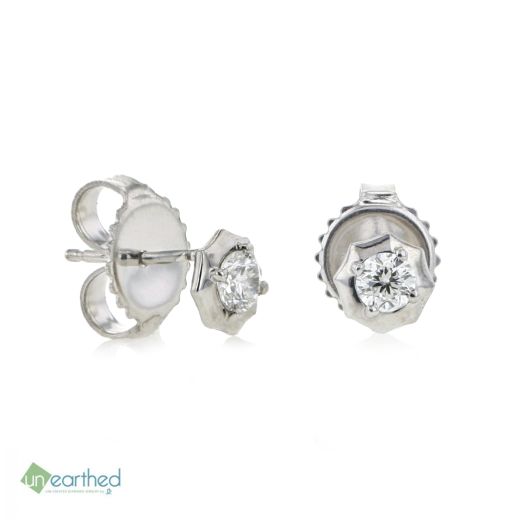 Unearthed Lab Grown Diamond Octagon Stud Earrings in 10K White Gold