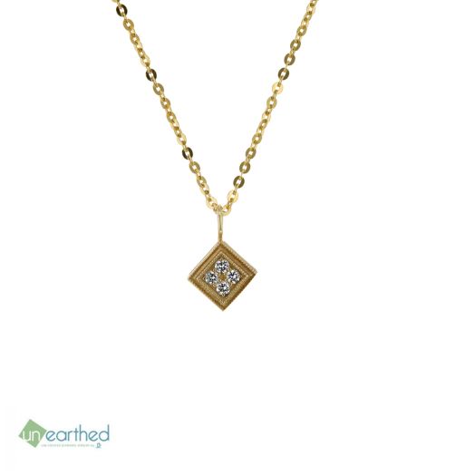 Unearthed Lab Grown Diamonds Petite Pendant Necklace in 10K Yellow Gold
