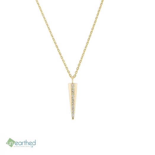 Unearthed Lab Grown Diamonds Mini Spike Necklace in 10K Yellow Gold