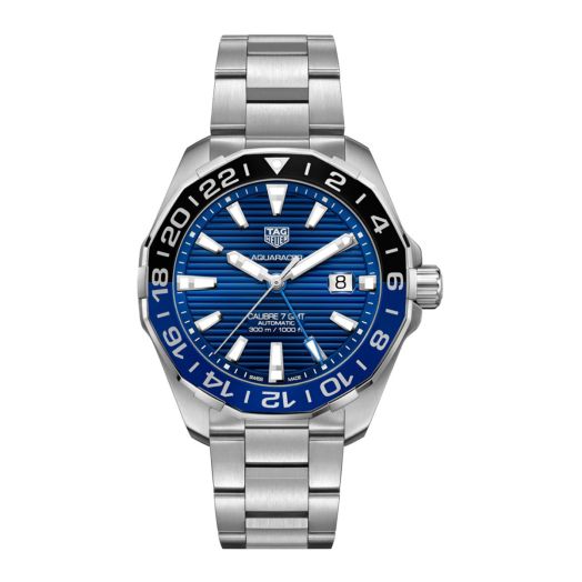 Tag Heuer Aquaracer 43mm Automatic Watch, Blue Dial, Black and Blue