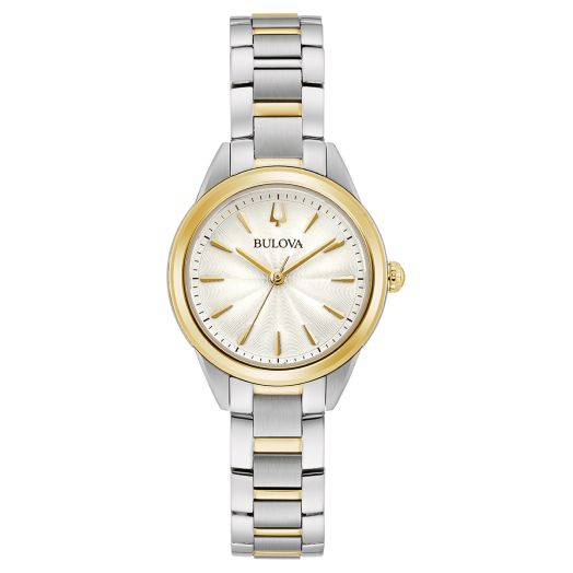 Bulova Sutton Womens Watch, Two-Gold Gold Stainless Steel Case, 28mm