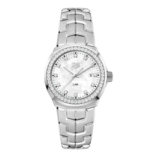 Tag Heuer Link 32mm Quartz Watch, White Mother of Pearl Dial