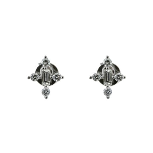 Diamond stud cross earrings
