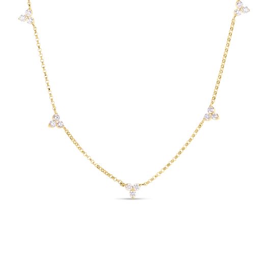 Diamond flower station necklace