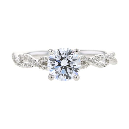 Diamond twist band engagement ring setting