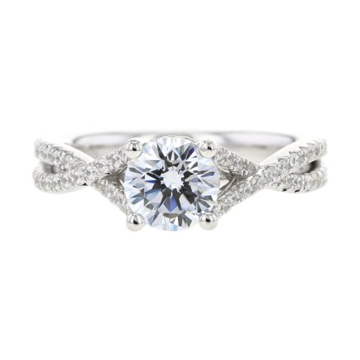 Split twist diamond engagement ring setting