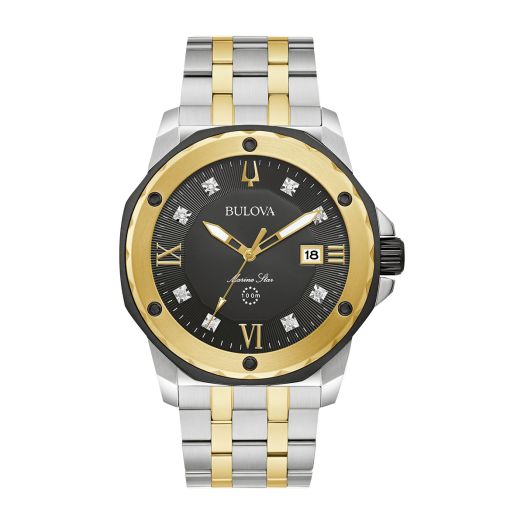 Bulova gold and black dial watch