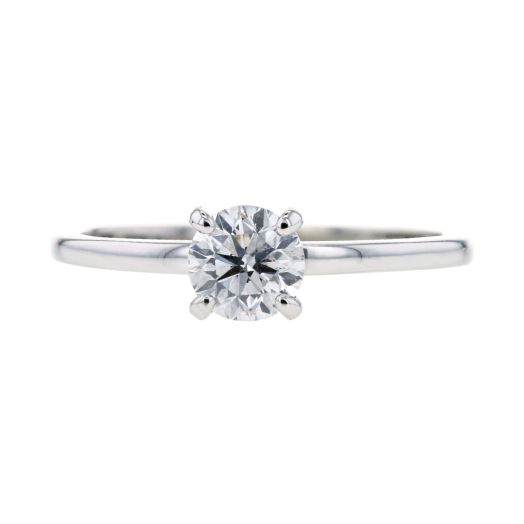 White gold round cut engagement ring