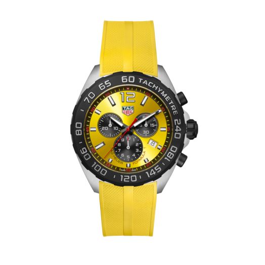 Yellow Tag Heuer watch