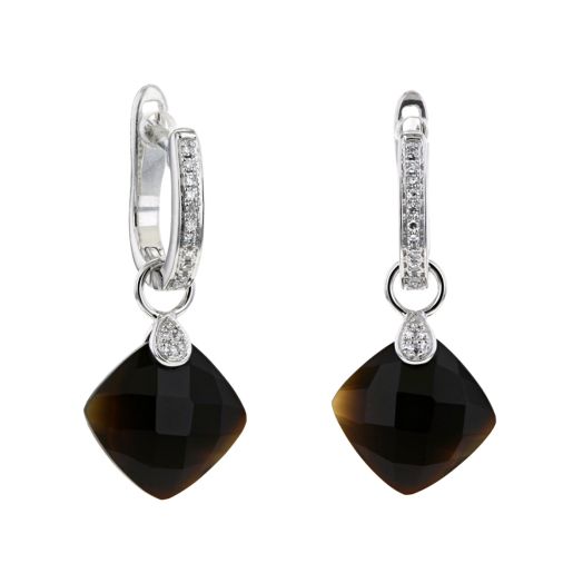 Onyx diamond dangle earrings