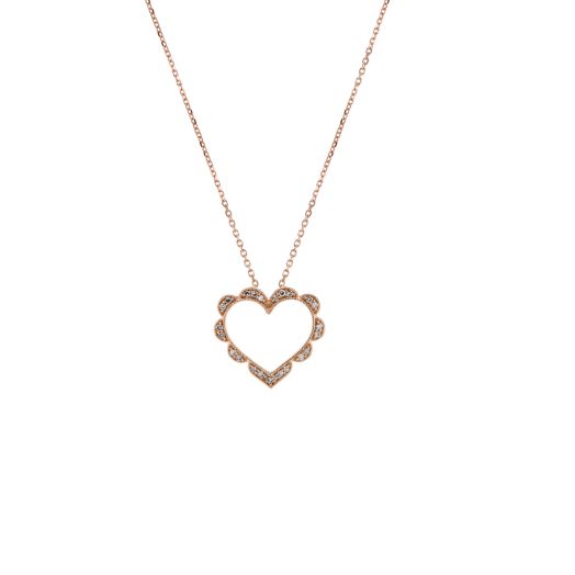 Rose gold diamond heart shapped necklace