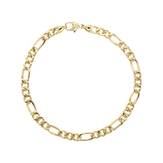 yellow gold Figaro chain bracelet