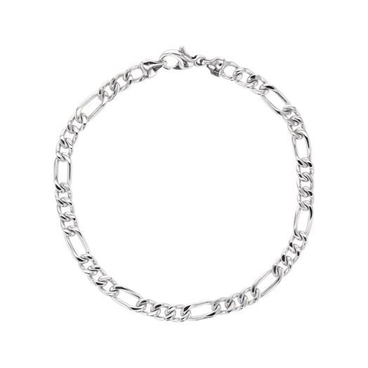 white gold figaro chain link bracelet