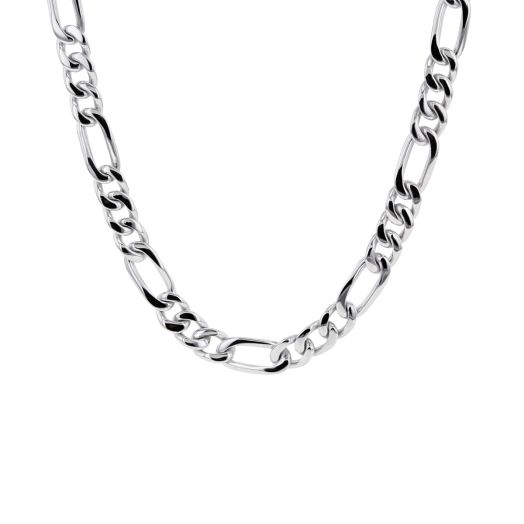 white gold figaro necklace