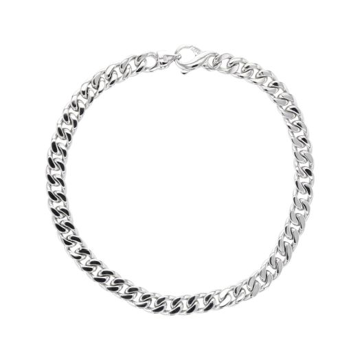 white gold flat curb link bracelet