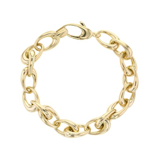 yellow gold oval link bracelet