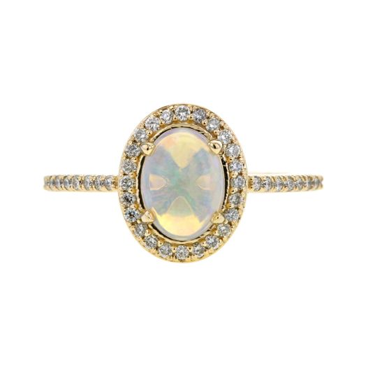 Diamond opal ring