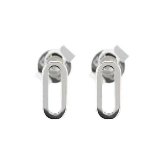 White gold paperclip earrings
