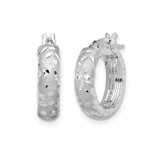 Diamond cut hoop earrings