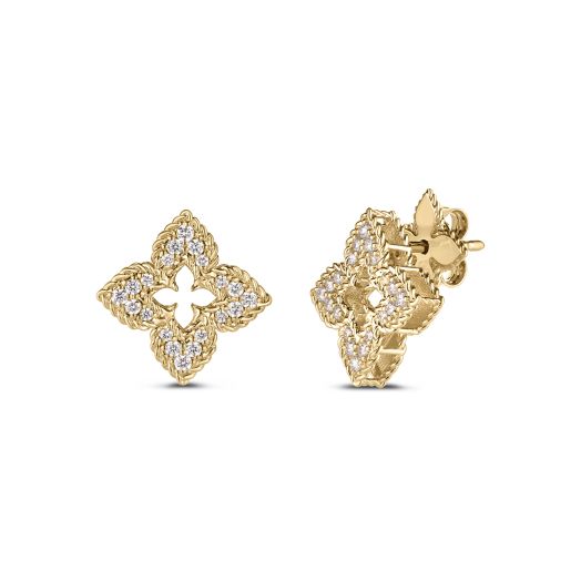 Roberto Coin diamond flower stud earrings