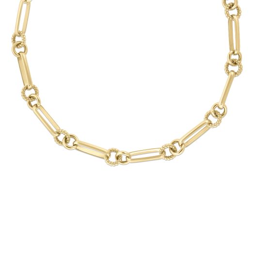 Yellow gold paperclip necklace