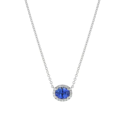 Blue sapphire and diamond necklace