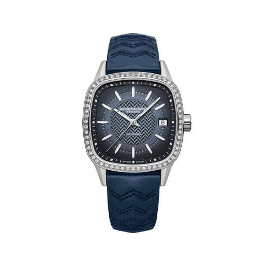 Raymond Weil blue dial leather watch
