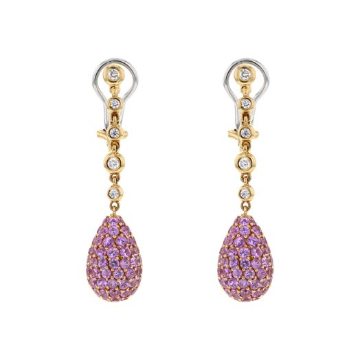 Pink sapphire dangle earrings