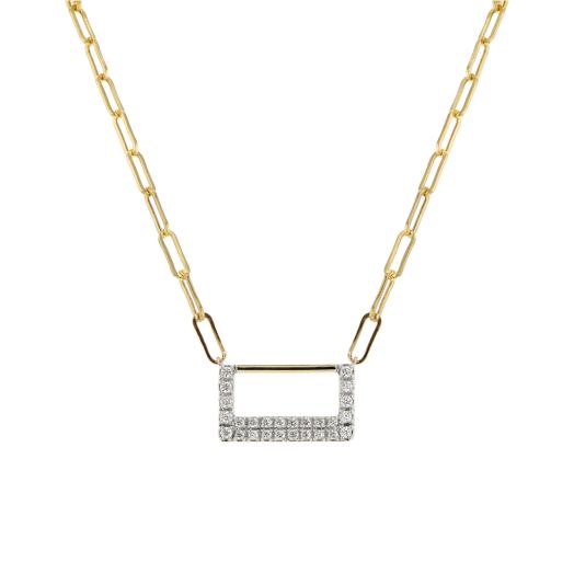 Diamond Paperclip Chain Necklace