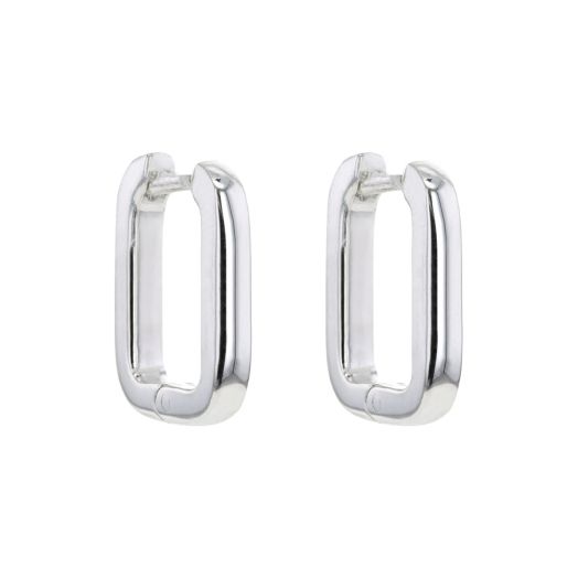 sterling silver squared hoop earrings