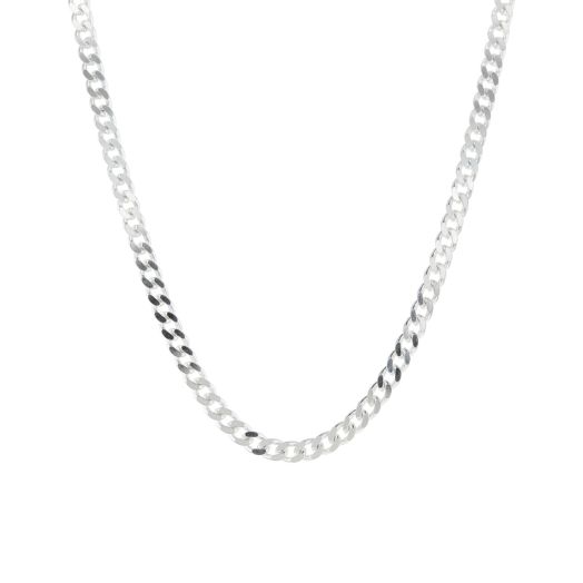 sterling silver necklace with tight curb chain pattern