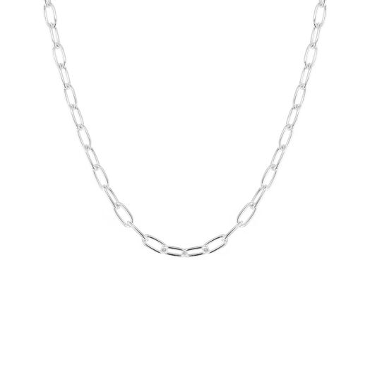 Sterling Silver 18" Paper Clip Necklace, 3.0MM
