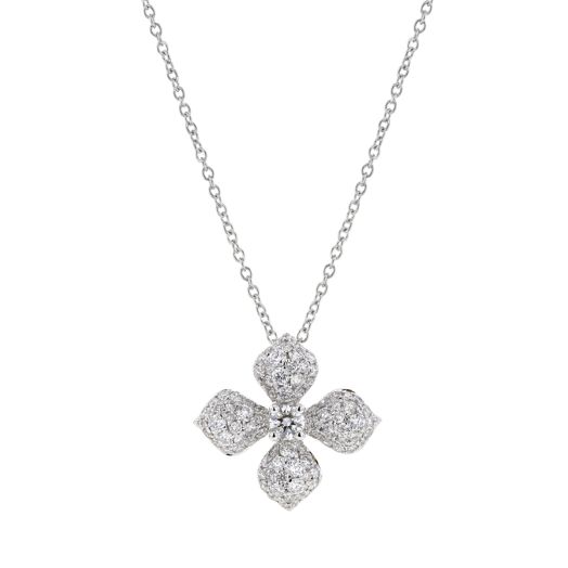 Diamond floral pendant necklace