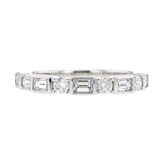  Baguette and Round Diamond Band