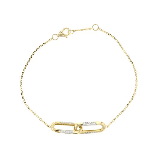 Yellow gold double link bracelet