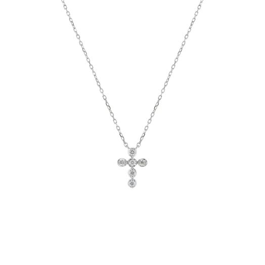 Bezel set cross necklace