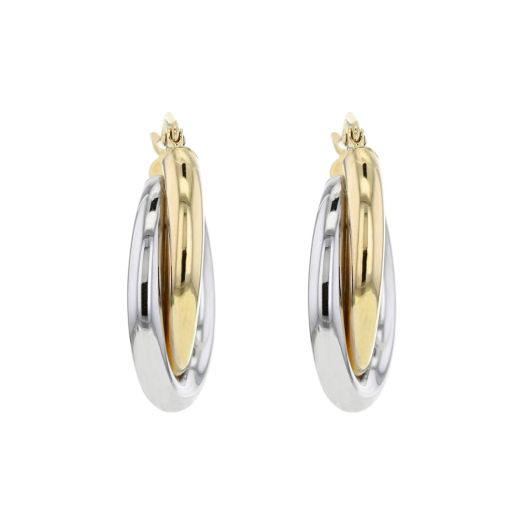 Two tone gold hoop earrings