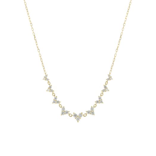 Diamond cluster station necklace