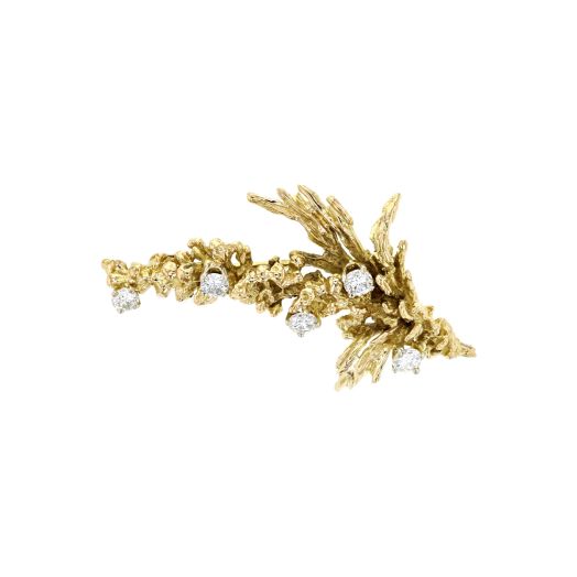 Pre-Loved Collection 18K Yellow Gold Diamond Accented Flower Pin
