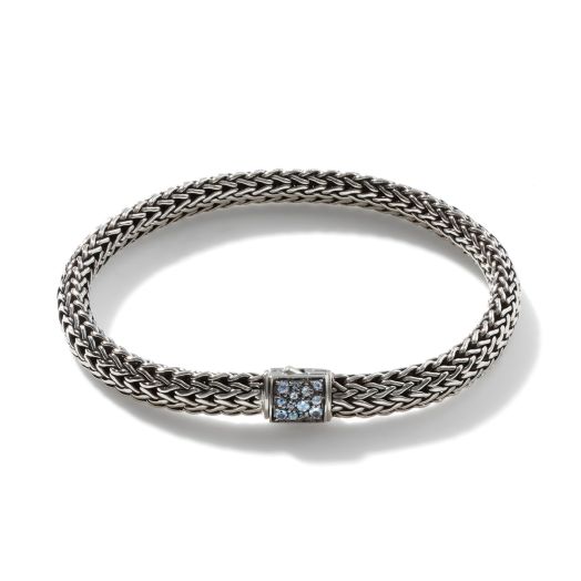 Black sapphire and aquamarine bracelet