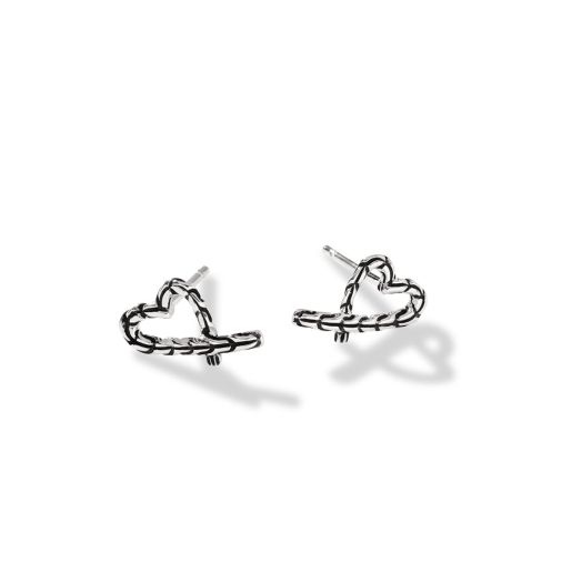 Silver heart shaped studs