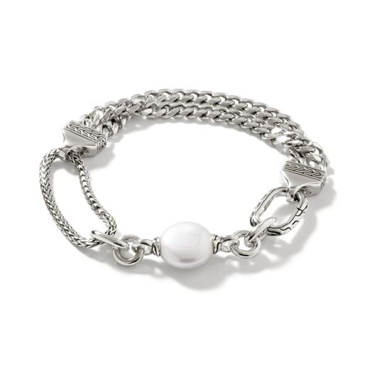 Curb chain pearl bracelet